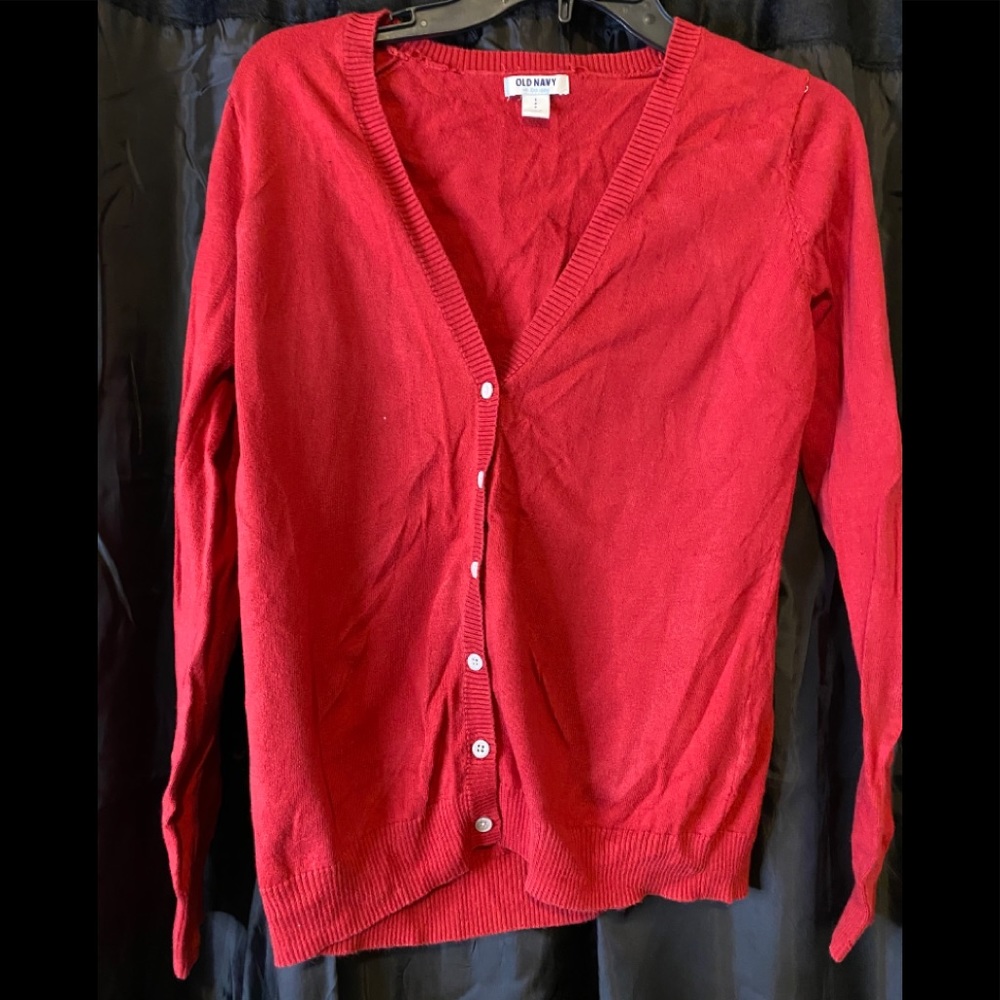 V-neck button down sweater